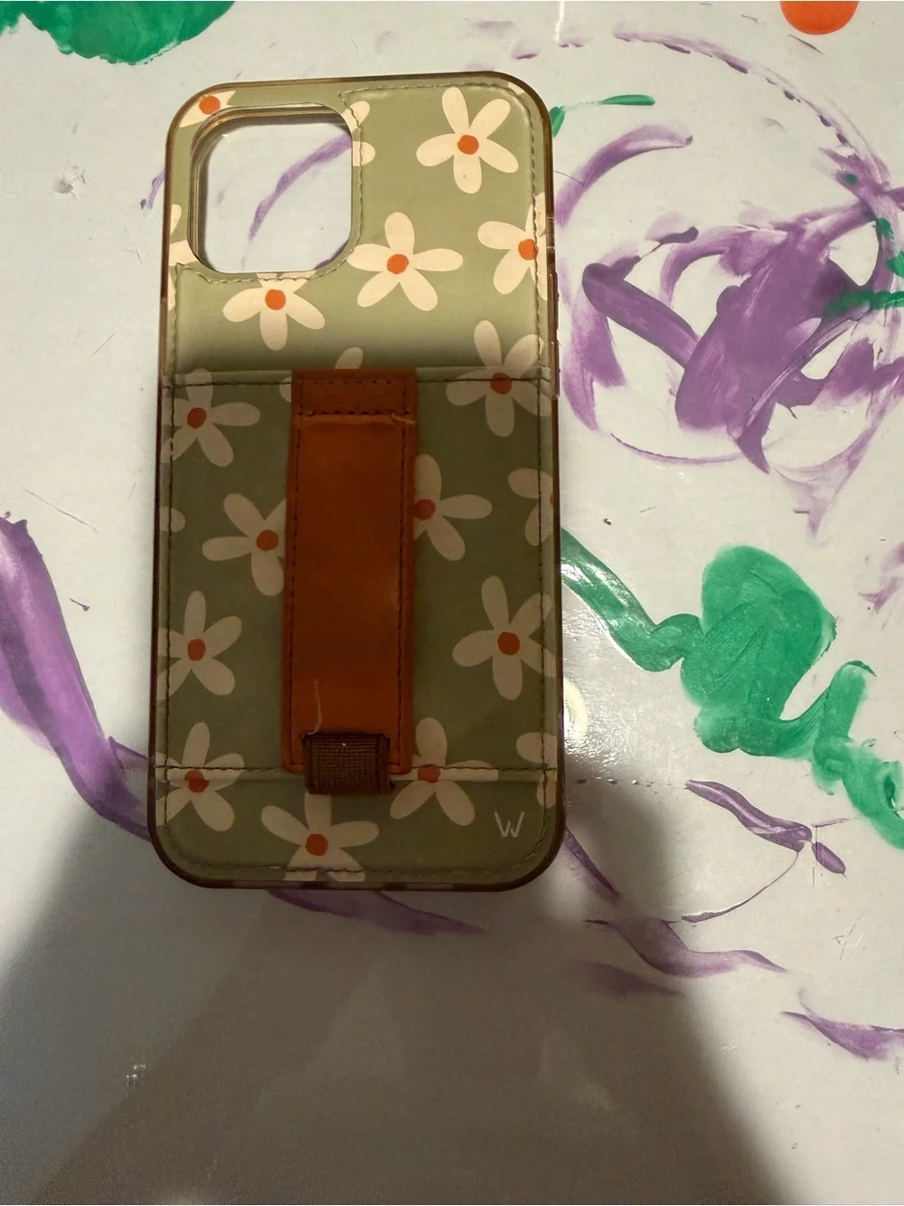 Wally Floral iPhone 12 Pro Max Case with Brown Strap